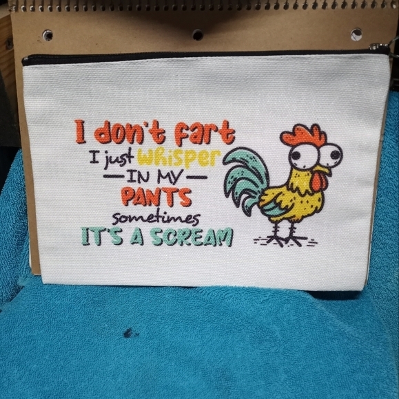 Funny Rooster Zipper Pouch Makeup Bag Humorous - Picture 3 of 3